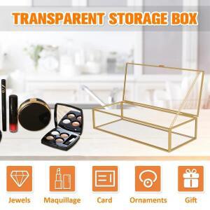 카메라 렌즈 보관함 제습함1/2Pcs 유리 보석 상자 홈 Ecklace 팔찌 귀걸이 저장소에 대 한 투명 한 황금 사