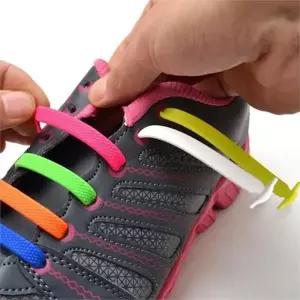매듭 없는 운동화 끈 고무 탄성 키즈 실리콘 신발끈 학생 교체 슈레이스 다채로운 어린이 슬립온 무지개