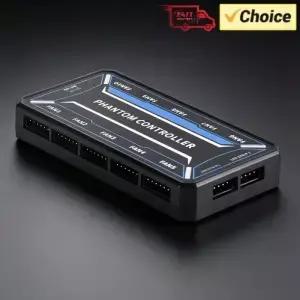 ARGB 6핀 팬 허브 10포트 컨트롤러 PC 분배기 리모컨 포함 컴퓨터 케이스 LED 라이트 바