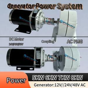 8KW 5KW 7KW 3상 교류 발전기 영구 자석 DC 모터 세트 다이나모 전력 에너지 시스템 가정용 AC