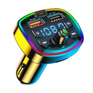 블루투스 차량용 FM 트랜스미터 MP3 플레이어 PD 충전 듀얼 USB 핸즈프리 통화 음악 카 어댑터