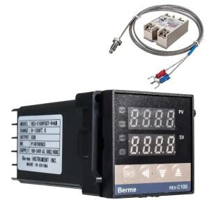 REX-C100 0~1300도 110V~240V 온도 프로브 알람 디지털 PID 컨트롤러 키트 (K 타입 센서 포함)