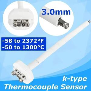 고온 K형 열전대 센서 세라믹 가마로 2372F 1300C 3mm 스테인리스 스틸 프로브
