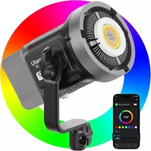 ULANZI 비디오 라이트 120W RGB LED COB 필 컬러 연속 출력 조명 APP 컨트롤 2700K-650K 20 장면 보웬스