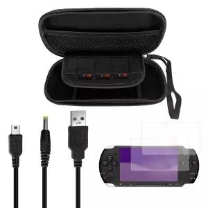 PSP 1000/2000/3000용 JDGPOKO 4 in 1 액세서리 키트 1000 2000 3000용 휴대용 케이스 2세트 스크린