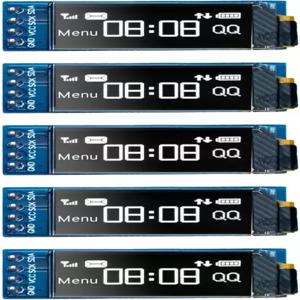 수지 5팩 OLED 디스플레이 모듈 0.91인치 I2C IIC 화면 128x32 SSD1306 드라이버 DC 3.3V-5V 호환