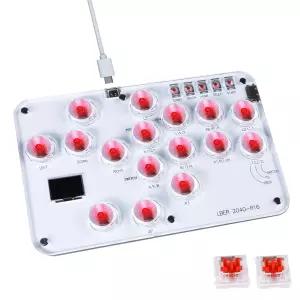 DO-CAM 레버리스 컨트롤러 아케이드 스틱 R16 PC/PS3/PS4/Steam/Switch용 올 버튼 터보 기능 및 커스텀