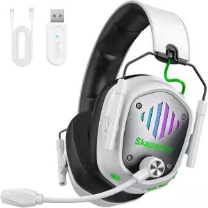 멀티 플랫폼 게이머를 위한 SKAPENDY VK81 무선 게이밍 헤드셋 - PS5 PC 스위치 모바일 2.4GHz 및 블루투스
