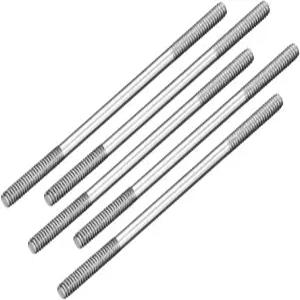 uxcell M2x45mm 푸시로드 커넥터 스테인리스 스틸 막대 연결 RC 보트 자동차 비행기 헬리콥터 5개
