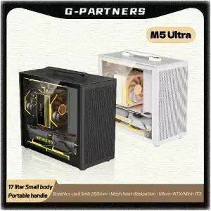 퀘스션 M5 울트라 MATX PC 케이스 ITX 마더보드 ATX 파워 서플라이 지원 U3 데스크탑 휴대용 측면 투명