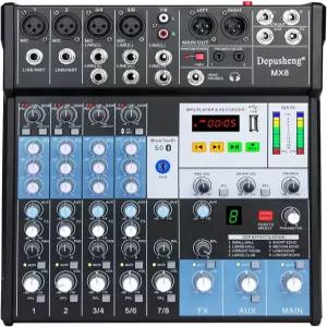 프로페셔널 오디오 믹서 사운드 보드 콘솔 8채널 DJ 컨트롤러 8-DSP Effect USB 레코딩 인터페이스