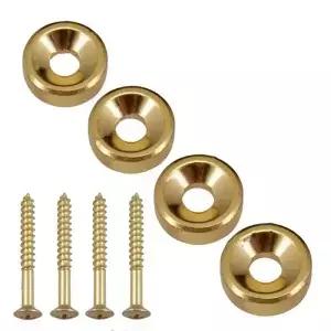 장착 나사가있는베이스 기타 용 4 Pcs 넥 부싱 조인트 페럴 블랙 골드 크롬 액세서리 1 세트