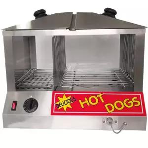 FSE HDS-1300W/100 핫도그 찜기 및 분 워머 100개와 번 48개 용량 적재 18인치 W x 14.25인치 D 16인치 H