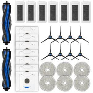 CHAIN PEAK (30개 세트) ECOVACS호환 DEEBOT N30 OMNI 및 PRO 로봇 청소기용 옴니 교체 부품 액세서리 키트 롤러 브러시 2개 사이드 8개 먼지 봉투 7개 HEPA 필터 대걸레 패드 6개