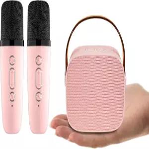미니 노래방 기계 무선 마이크가 있는 플레이어 휴대용 스피커