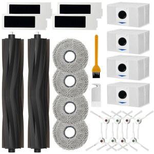 ECOVACS호환 DEEBOT T20 OMNI / MAX PRO 로봇 청소기용 24개 교체 부품메인 브러시 HEPA 필터 대걸레 패드 먼지 봉투 사이드 브러시 포함