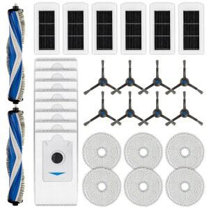 (30개입) ECOVACS호환 DEEBOT X5 OMNI / PRO 로봇 청소기용 옴니 교체 부품 액세서리 키트 롤러 브러시 2개 사이드 8개 먼지 봉투 HEPA 필터 6개 대걸레 패드 6개