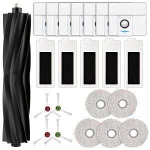 (22개 세트) ECOVACS호환 DEEBOT T20 OMNI / T20E MAX PRO 로봇 청소기용 옴니 교체 부품 롤러 브러시 1개 사이드 4개 먼지봉투 7개 HEPA 필터 5개 대걸레 패드 액세서리 키트