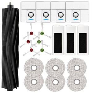 (20개 세트) ECOVACS호환 DEEBOT T20 OMNI / T20E MAX PRO 로봇 청소기용 옴니 교체 부품 롤러 브러시 1개 사이드 6개 먼지봉투 4개 HEPA 필터 3개 대걸레 패드 액세서리 키트