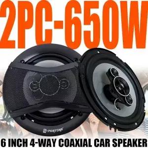 2개 6인치 하이파이 동축 서브우퍼 1300W 2*650W 자동차 오디오 음악 스테레오 12V 풀레인지 주파수 스피커