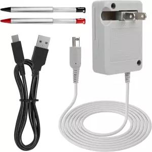 닌텐도 3DS/DSI 새로운 100-240V 벽 플러그 어댑터와 호환되는 충전 키트 스타일러스 펜 및 USB 케이블