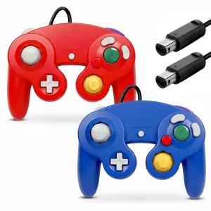 게임큐브용 요시크르 컨트롤러 Wii 클래식 유선 파란색과 빨간색