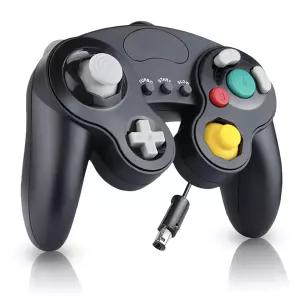 YSDZSW 업그레이드된 TURBO 기능을 갖춘 GameCube 컨트롤러 Wii/GameCube용 클래식 유선 컨트롤러(블랙)