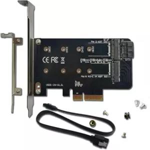 하나의 M.2 NVMe Mkey 및 SATA Bkey SSD용 Valuegist PCIe 어댑터 PCI-e 4.0 X4 카드는 길이 2280 2260