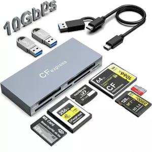 Windows/Mac/Linux/Android용 2*USB Gen 3.2 데이터 포트가 있는 CFExpress 타입 B/CF/XD/MS/TF/SD 메모리
