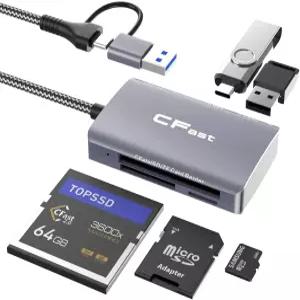 CFast 카드 리더 5 in 2 2.0 SD/TF 메모리 5Gbps PD/USB 3.2 1세대 어댑터 A 케이블