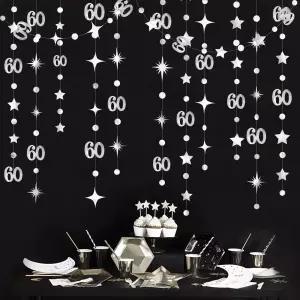 샴페인 골드 60주년 생일 파티 가랜드 메탈릭 스트리머 1965년 빈티지 장식