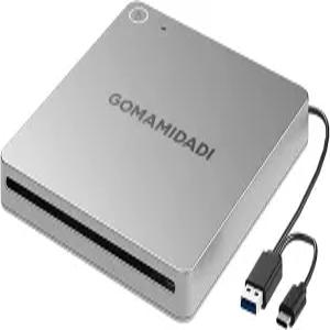 고마미다디 외장 DVD CD 드라이브 USB 3.0 및 Type-C 휴대용 버너 리더기 노트북 PC Mac OS Windows