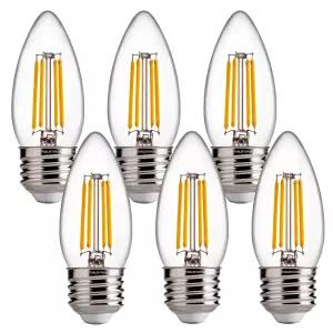 LED 캔들 전구 B11 E26 베이스 60W 상당 2700K 조광 가능 6팩