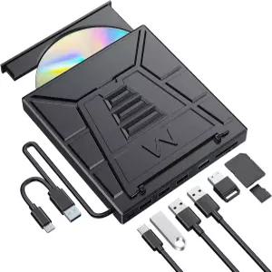 휴대폰 홀더 USB 3.0 및 Type-C 휴대용 DVD±RW/CD 버너 플러그 앤 플레이 광학 드라이브 노트북 PC