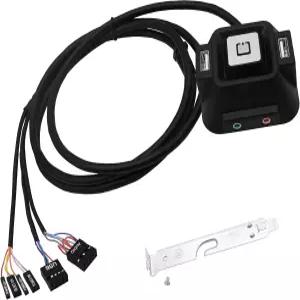 인터넷 카페 및 가족을 위한 YARCHONN PC 전원 버튼 스위치 데스크탑 컴퓨터 케이스 듀얼 USB 포트 오디오