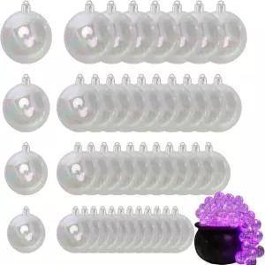 블러랩 50PCS 무광 장식 공 DIY 할로윈 버블 가마솥용 4사이즈 투명 크리스마스 트리 화환 파티 홈 데코용