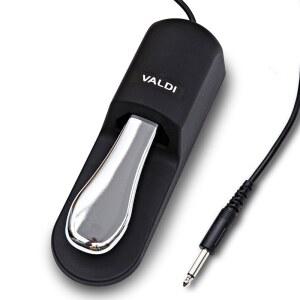 VALDI BP-3 서스테인 페달 - 키보드 피아노 디지털 MIDI 및 신디사이저용 범용 모든 브랜드 호환 변환 스위치 1/4'' 잭 미끄럼 방지 디자인 연장 케이블 (블랙)