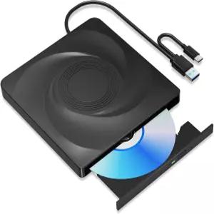 노트북 외장 DVD 드라이브용 Wbacon CD/DVD 플레이어 휴대용 리더 PC Windows 11/10//7 Linux Mac OS와