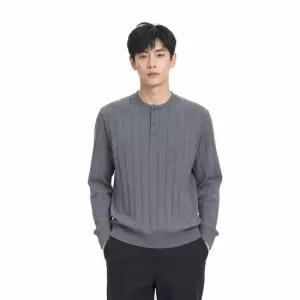 [리미드] 남성 골지 데일리 헨리넥 워셔블 니트 ROM-KN-MONACO
