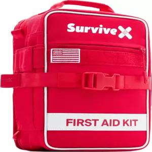 SurvivX 대형 구급상자 라벨 포켓 지퍼 스티치 잠금 장치