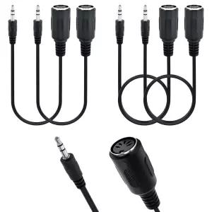SATUY 4Pcs 타입-A MIDI to 3.5mm 어댑터 14인치 및 6인치 TRS 남성용에서 여성용 5핀 DIN 브레이크아웃