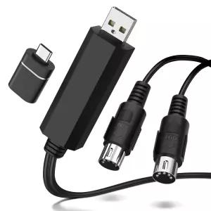 TNP MIDI에서 USB 케이블까지 어댑터 5핀 키보드 신디사이저 전자 드럼에서 PC Mac 안드로이드로 플러그 앤