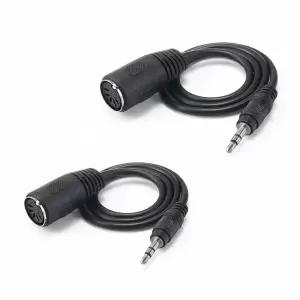 ROOTOLS 2PCS 타입-A 5핀 MIDI 암컷에서 3.5mm 수컷 TRS 어댑터 케이블 키보드 신스 및 오디오