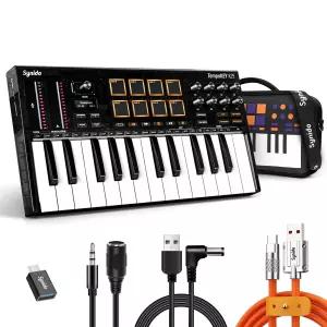 25키 USB MIDI 키보드 컨트롤러 드럼 패드 OLED 스크린 템포키 K25 퍼플
