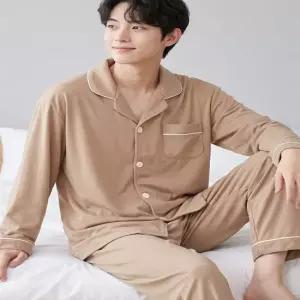 바풀 TB 1820-69 극세사 겨울 잠옷 남성 파자마 상하 세트 - 솔리드