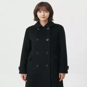 무신사 스탠다드 WOMAN 오헤시오 컬래버 캐시미어 블렌드 더블 하프 코트 블랙