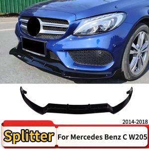 메르세데스 벤츠 C 클래스 W205 C180 C200 2014-2018 프론트 스플리터 범퍼 립 트림 튜닝 액세서리 3피스