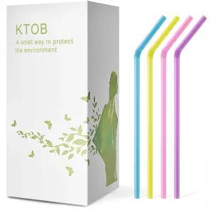 KTOB 생분해성 빨대 200개 식물기반 퇴비화 가능 일회용 대체