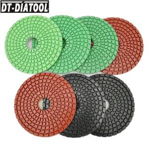 DT-DIATOOL 혼합 그릿 다이아몬드 유연한 습식 광택제 연마 패드, 화강암 대리석 돌 샌딩 디스크용, 직경 1