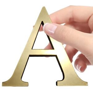 20cm 3D 아크릴 영어 글자 벽 스티커 장식용 자가 접착 골드 알파벳 장식품 (벽 예술용)
